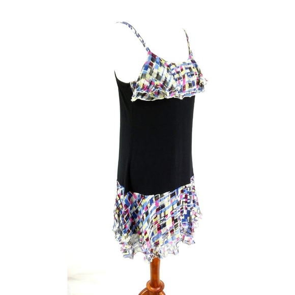 Kensie Tiered Dress Sz L Color Block - Picture 5 of 7